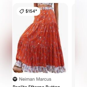 NWT Paolita Efterpe button down maxi skirt with belt XS